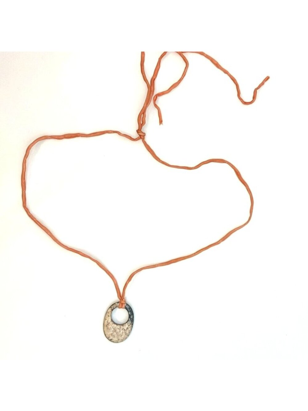 Handmade Stone Pendant Dyed Silk Cord Necklace - Picture 3 of 4